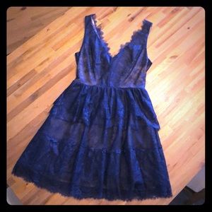 Navy lace cocktail dress